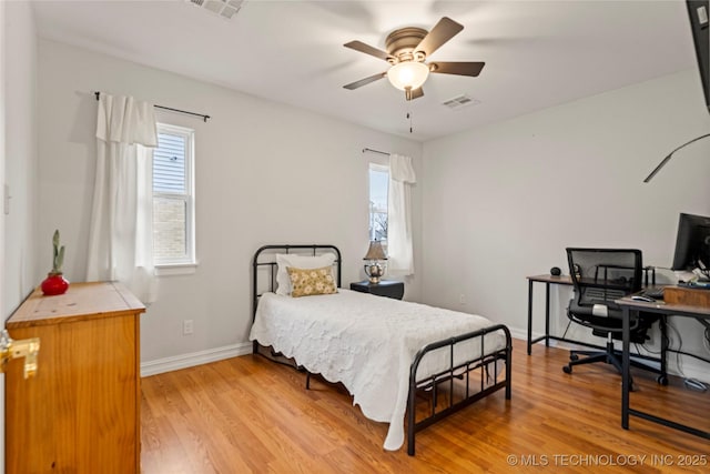 bedroom featuring light hardwood / wood-style flooring