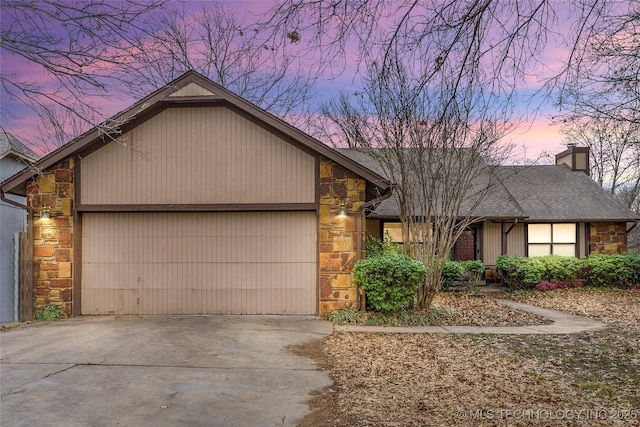 view of front of property featuring a garage