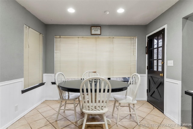 view of tiled dining space