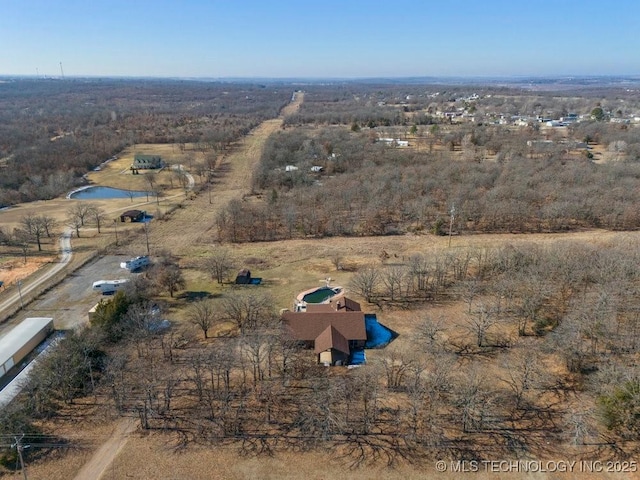 drone / aerial view featuring a rural view