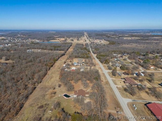 aerial view featuring a rural view