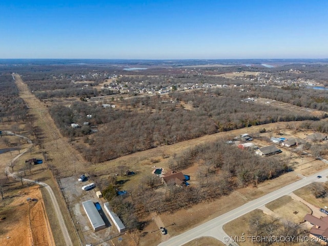 aerial view featuring a rural view