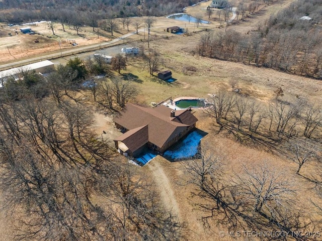 drone / aerial view featuring a rural view