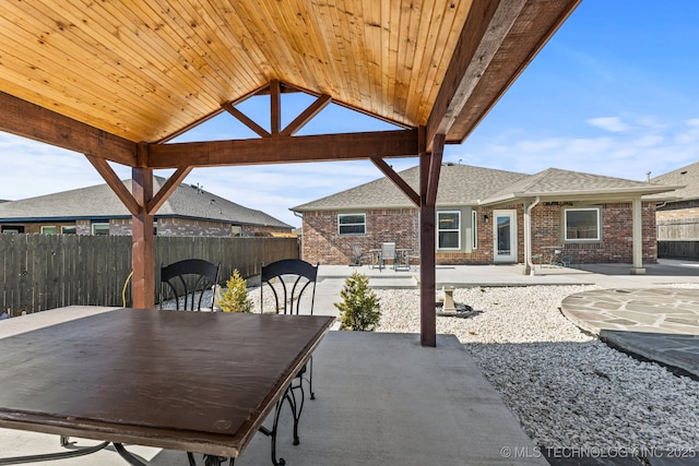 view of patio / terrace with a gazebo