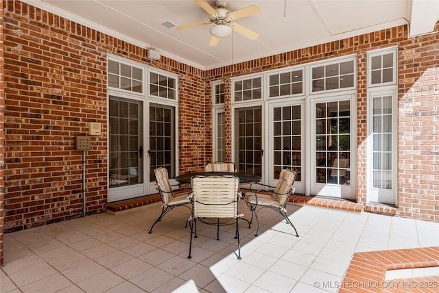 view of patio / terrace with ceiling fan