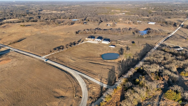 aerial view featuring a rural view