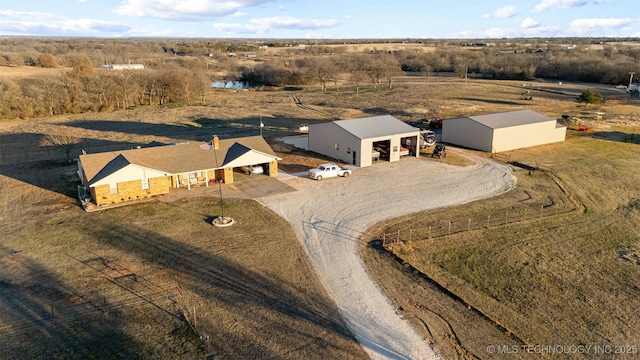 bird's eye view featuring a rural view