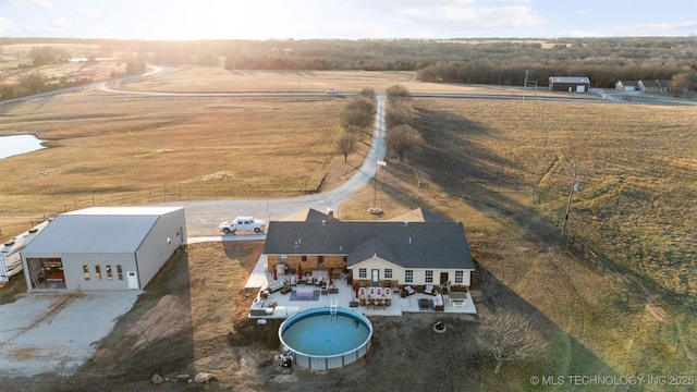 aerial view with a rural view