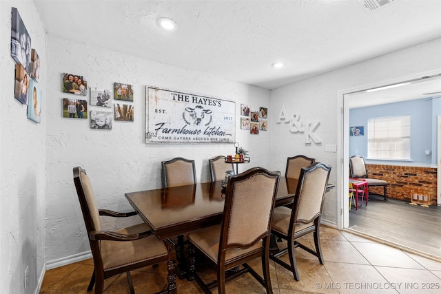 view of tiled dining room