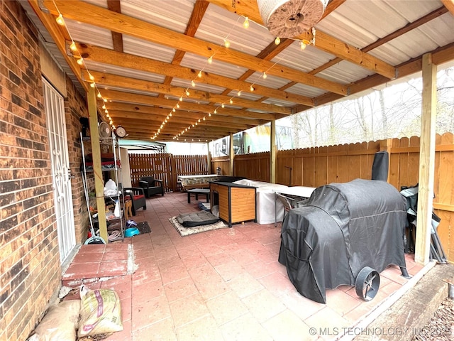 view of patio / terrace with a grill