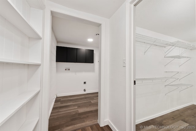 interior space featuring dark hardwood / wood-style flooring