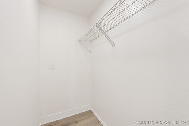 spacious closet featuring hardwood / wood-style flooring