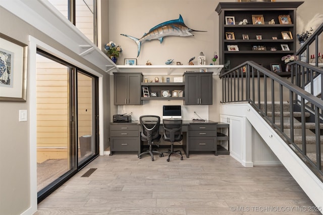 office featuring light hardwood / wood-style flooring