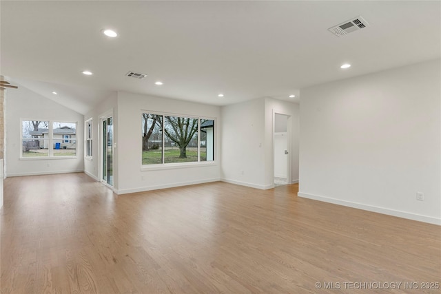 unfurnished living room with light hardwood / wood-style floors