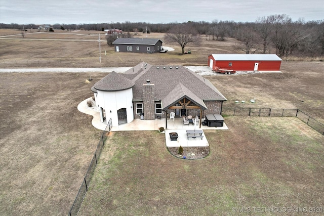 bird's eye view with a rural view