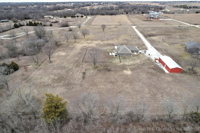 drone / aerial view featuring a rural view