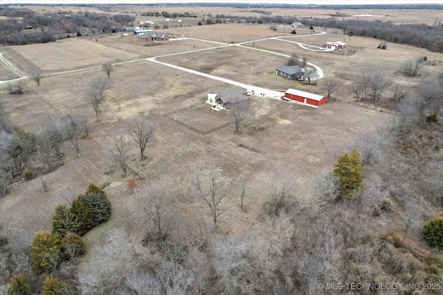 aerial view with a rural view