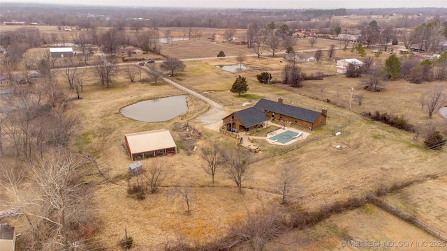 drone / aerial view featuring a rural view