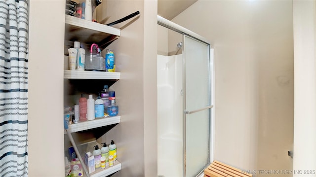 bathroom featuring a shower