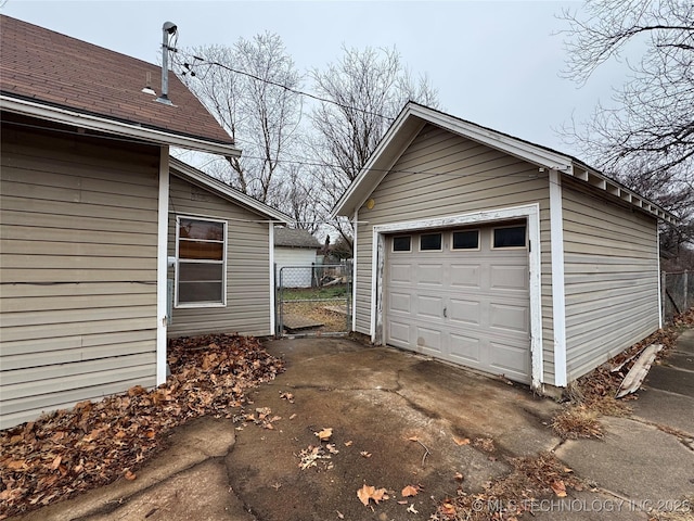 view of garage