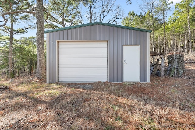 view of garage