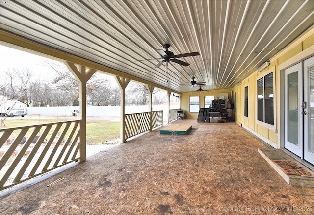 view of patio / terrace with ceiling fan