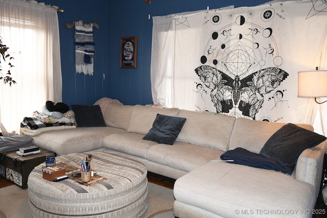 living room featuring hardwood / wood-style flooring