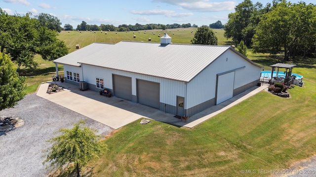 drone / aerial view with a rural view