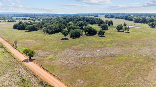 drone / aerial view with a rural view