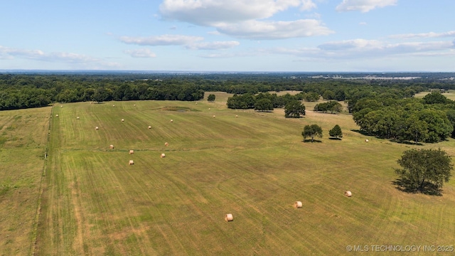 bird's eye view with a rural view