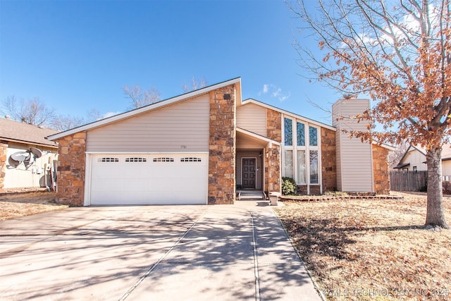 view of front of property featuring a garage