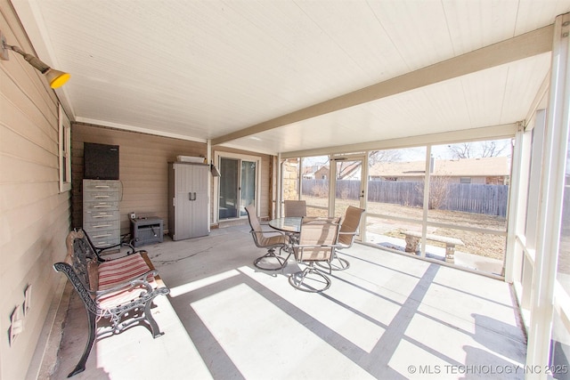 view of sunroom