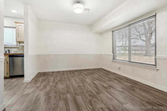 empty room featuring light wood-type flooring