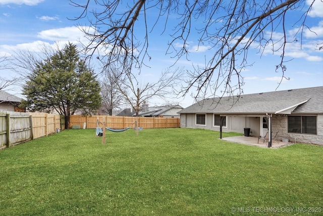 view of yard with a patio