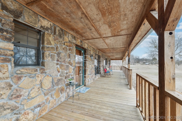 wooden deck with a porch