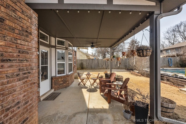 view of patio / terrace with ceiling fan