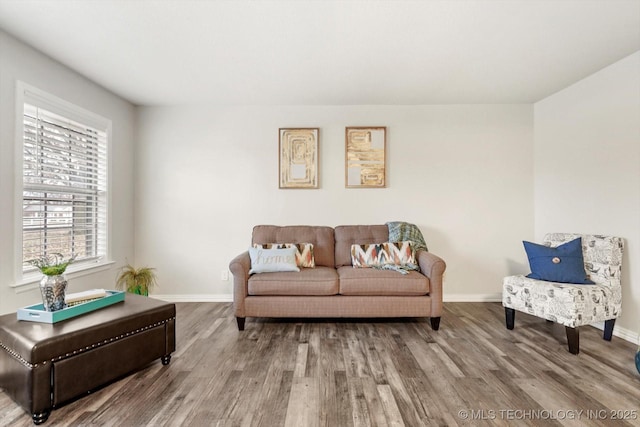 sitting room featuring hardwood / wood-style floors