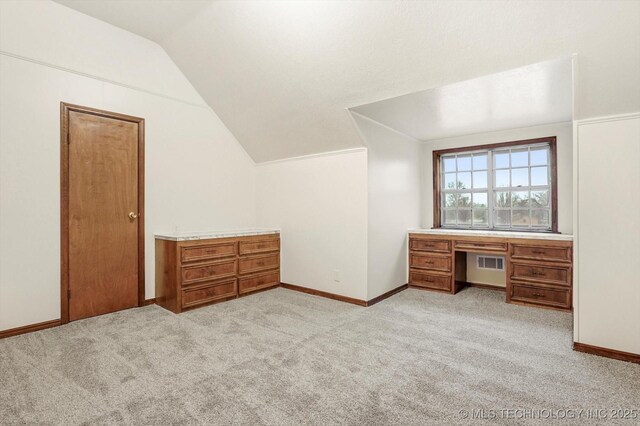 17121 E 120th St, Collinsville, OK 74021 - additional living space with lofted ceiling, light carpet, and baseboards