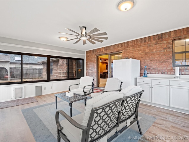 view of patio with ceiling fan