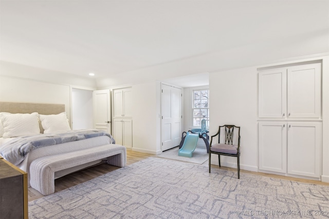 bedroom featuring light hardwood / wood-style flooring