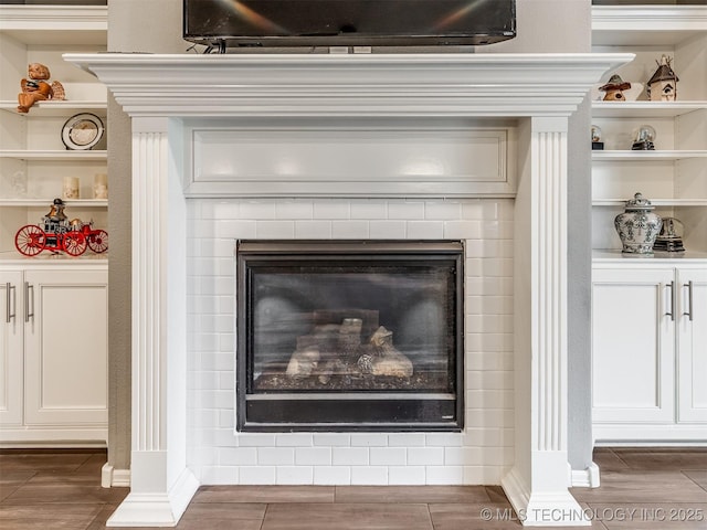 room details with a fireplace