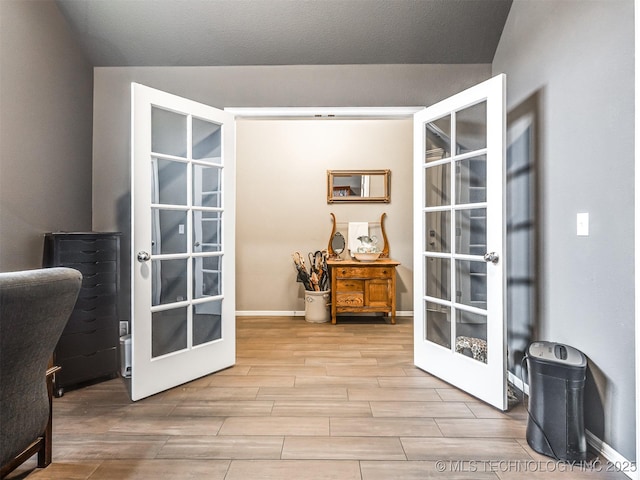 interior space featuring french doors