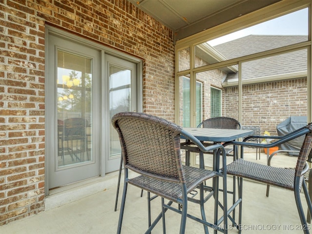 balcony featuring a patio area