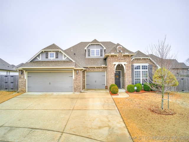 view of front facade with a garage