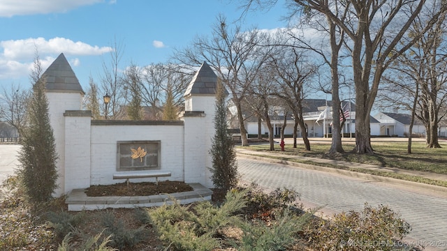 view of community sign