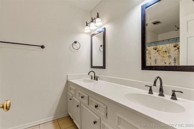 bathroom featuring vanity and tile patterned floors