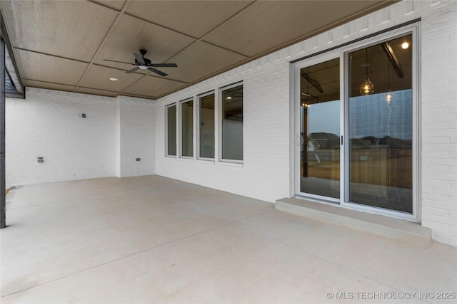 view of patio / terrace with ceiling fan