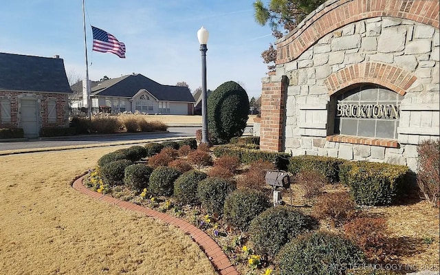 view of community sign