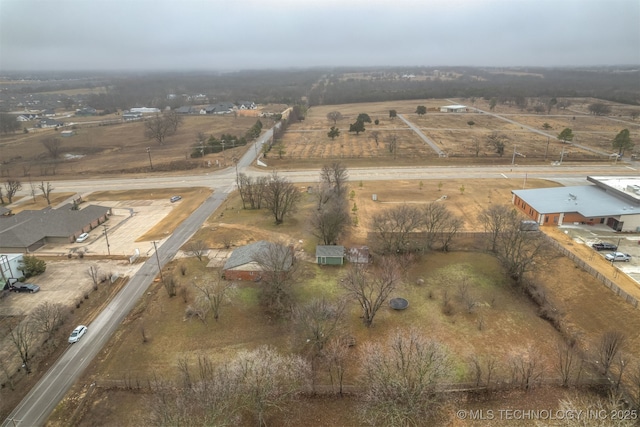 aerial view with a rural view