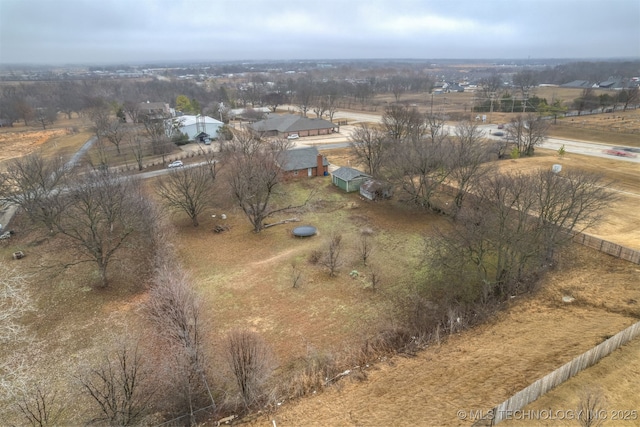 aerial view featuring a rural view